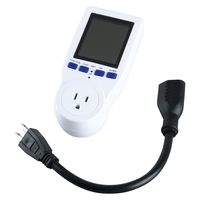 Plug-in Electricity Usage Monitor, Overload Protection Calculate CO2 Emission Home Electrical Analyzer with HD LCD Backlight Display, Power Volt Amps Watt kWh Consumption Tester with Extension Cord