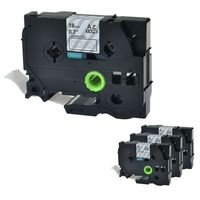 NineLeaf 4PK White on Clear 18mm 0.7'' Laminated Label Tape Compatible for Brother TZ-145 TZ145 TZe-145 TZe145 Cassette Cartridge for P-Touch PT-P700 PT-P750W PT-D600 PT-D400 PT-530 Label Maker