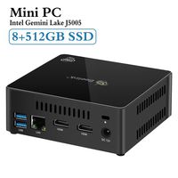 Beelink Mini PC, 8G/ 512G Gemini Lake J5005 Mini Computer, 4M Cache (up to 2.8GHz), HD Graphics 605, 2X HDMI, Dual WI-FI, 4K, Gigabit Ethernet, BT4.0, USB3.0 Mini Computer Desktop