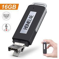 USB Mini Digital Voice Recorder. Sound Audio Digital Recorder Dictaphone with Dual USB for Lectures, Meetings, Class, and more. USB Rechargeable (Black)