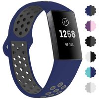 Lintelek Compatible with Fitbit Charge 3 Bands, Canvas Woven Fabric Band, Soft TPU Adjustable Replacement Wristbands, Silicone Straps Sports Accessories