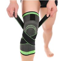 Voberry Knee Sleeve, 3D Weaving Knee Brace Support Compression Sleeve, 1 PC Wrap Pad for Running, Pain Relief, Injury Recovery, Basketball and More Sports (Green - 2pcs)