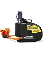 Tchipie Black Alarm Disc Lock 110dB Anti Theft Motorcycle Wheel Padlock for 7mm Brake Rotor with 5feet Reminder Cable 3 Keys Carry Pouch for Bike Motorbike Scooter Honda Yamaha Harley BMW Piaggio etc