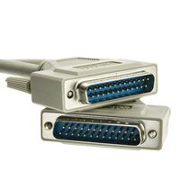 Bidirectional Printer Cable, DB25 Male, 18 Twisted Pairs, A/A Type, 6 Foot