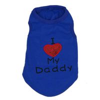 Axchongery Pet Vest, Winter Dog I Love My Daddy Sweatshirt Soft Small Puppy Doggy Cat Apparel (Blue, m)