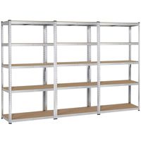 Topeakmart 5 Tier Storage Rack Heavy Duty Adjustable Garage Shelf Steel Shelving Units,71in Height, 3 Bay Garage Shelves