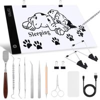 Caydo 16 Pieces Weeding Tools for Vinyl Including A4 LED Light Pad, Tablet Stand, Weeders, Tweezers