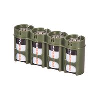 Storacell by Powerpax SlimLine C Battery Caddy, Military Green, Holds 4 Batteries
