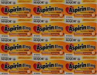 Aspirin 81mg Chewable Orange Flavored Tablets Generic for Bayer Children's Aspirin 36 Tabs per Boxe Pack of 12 Toatal 432 Tabs. by Major Pharmaceuticals