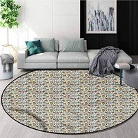 RUGSMAT Coffee Modern Machine Washable Round Bath Mat,Sugar Cupcakes Chocolate Bedroom Home Shaggy Carpet Round-63