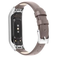 Howley Suitable For Samsung Galaxy Fit E SM-R375 Solid Color Comfortable Leather Strap (Khaki)