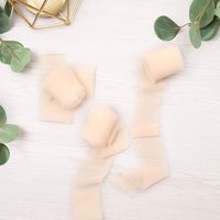Doris Home Handmade Fringe Chiffon Silk-Like Ribbon 2" x 7Yd Set of 3 Rolls Ribbons for Wedding Invitations, Bouquets, Gift Wrapping (3 Rolls Cream)