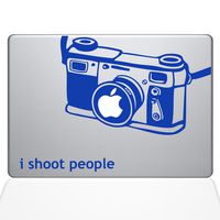 The Decal Guru I Shoot People Camera Decal Vinyl Sticker, 15" MacBook Pro (2015 & Older Models), Dark Blue (1647-MAC-15P-DB)