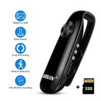 BOBLOV 1080P Mini Small Camera with Back Clip Body Cameras Recording for Teaching/Lecture (Camera with 32G Card)