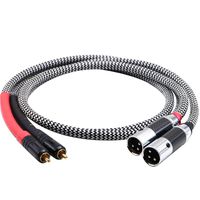 Moonsaudio HiFi Interconnect Cable 2RCA Male to Dual XLR Male/Female Cables,Digital & Analogue Subwoofer Stereo Audio Cable for Home Theater,HDTV,Amplifiers,Hi-Fi System (1M/3.3FT, RCA to XLR Male)