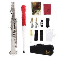 ammoon Soprano Saxophone SAX Bb Brass Lacquered Body and Keys