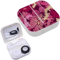 Portable Contact Lens Case Box Travel Kit Mirror + Bottle + Tweezers Container Holder [ Bright ]