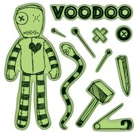 ShopForAllYou Stamping & Embossing Voodoo Doll Pins, Snake Hex Vex Cling Rubber Stamp