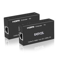Easycel 60M HDMI Extender(Transmitter and Receiver) Over signle RJ45 cat5e Cat6 Cat7 Ethernet Cables Up to 196ft(60m), Supports 1080p 3D HDCP EDID for PC, Laptop, DVD, PS3, PS4, Roku, HD camera