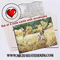 Michael Steddum GWP in The Field German Wirehaired Pointer Note Card Set