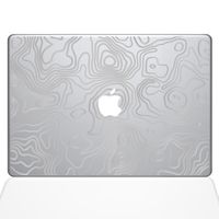 The Decal Guru Topographic Map MacBook Decal Vinyl Sticker - 13" MacBook Pro (2015 & Older) - Silver (1287-MAC-13P-S)