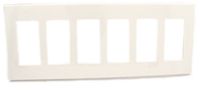 Leviton 80326-SW 6-Gang Decora Plus Wallplate Screwless Snap-On Mount, White