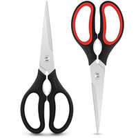 Kitchen Scissors, 2-Pack 9" Come Apart Kitchen Shears, Heavy Duty Dishwasher Safe Stainless Steel Multipurpose Sharp Scissors for Food, Chicken, Poultry, Fish, Meat, Herbs, Comfort-Grip Handles