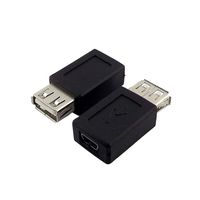 [2 Pack] TravelCables Black USB Mini Female to USB-A Female Adapter - USB Type B Mini to USB Type A - Cable Connector Adaptor Charger Converter
