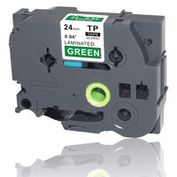 WJHHC 1PK TZ 755TZe-755 White on Green Label Tape Cartridge Compatible for Brother P-Touch Laminated TZ-755 TZe 24mm (1 inch) 8m (26.2 feet)