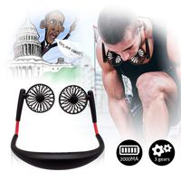 TOA Small Fan Portable Fans Portable Mini Portable Fan Hands Free Fan USB Charging Fan Neck Fan Easy to Adjust Direction. Suitable for Jogging, Cycling, Outdoor, Working, Traveling (Black)