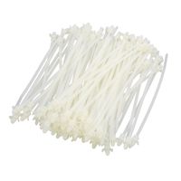 uxcell 100Pcs 4mm x 155mm Nylon Multi-Purpose Push Mount Winged Cable Ties White