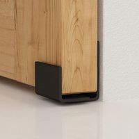 Homlux Matte Black Floor Guide Wall Mounted Roller Adjustable Fit Distance with Hardware for Sliding Barn Door Door Cabinet Closet,U Shape, Black, 1PCS