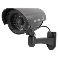 Outdoor Waterproof Fake/Dummy Security Camera with Blinking Light (Black)