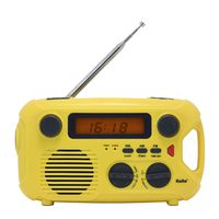 Kaito Emergency Radio KA580 Digital Solar Dynamo Crank Wind Up AM/FM & NOAA Weather Radio Receiver with Real-time Alert, MP3 Player & Phone Charger (Yellow)