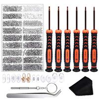 Selizo Eyeglass Repair Kit - Eye Glasses Screw Kit with 6Pcs Small Precision Eyeglass Screwdriver Set, Eye Glass Screws Assortment and Nose Pads for Glasses Repair