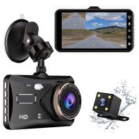 Dash Cam 4" IPS Touch Screen Dual Lens Car Dashboard Camera 1080P FHD Video Recorder and Waterproof Backup Camera, 170 Degree Wide Angle,G-Sensor,Parking Monitor, Loop Recording, Night Vision