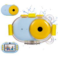 omzer Underwater Kids Camera Gifts for 5-8 Years Old Girls Boys, Waterproof Kids Digital Cameras with Fogproof Shell, Perfect Toys Gift for Kids Floating Swimming, Blue(16GB Memory Card Included)