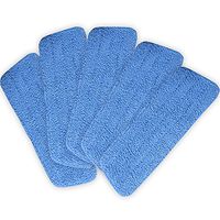 GOFLAME 5 Pack Clean Mop for 15" Flat Mop Base Floor Mop Microfibe Pads Head Mops Refill, Blue