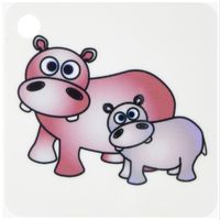 3dRose Cute Hippos Mom and Baby - Key Chains, 2.25 x 4.5 inches, set of 2 (kc_6117_1)