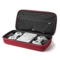 LUNGEAR Carrying Case Compatible for Playstation Classic Console, Hard Travel Case Storage for Sony Playstation Classic Console System,Two Controllers and Accessories- Red
