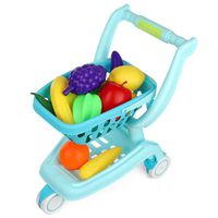 Auggie Kids Shopping Cart Grocery Cart Toy with Wheel Pretend Play Food Sounds Supermarket Store Playset Gifts for Toddler Boys Girls Age 2 3 4 5 6 Years Old