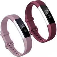 EApfct Compatible Fitbit Alta HR Bands and Fitbit Alta Bands 2 Pack Rose Red Lavender Large