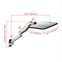 Loctek Laptop Arm Wall Mount, Ergonomic Standing Workstation for 10 - 17inches Notebook MacBook Air, MacBook Pro, Support 2.2-15.4lbs(WS2L-GM)