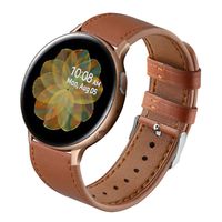 Sankel Compatible for Samsung Galaxy Watch Active 2 Band,Women Men 20mm Genuine Leather Watch Strap Replacement Wristband for Samsung Galaxy Watch Active/Active 2/Galaxy Watch 42mm/Gear Sport (Brown)