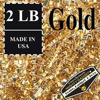 Mighty Gadget (R) 2 LB Gold Metallic Crinkle Cut Paper Shred Filler for Gift Wrapping & Basket Filling in a Box