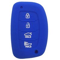 Ezzy Auto Blue Silicone Rubber Key Fob Case Key Cover Key Jacket Skin Protector fit for Hyundai Elantra Sonata Tucson