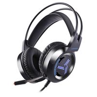 Stereo Gaming Headsets for FPS Game, PS4, Xbox One, Nintendo Switch, PC, LED Light, Noise Cancelling Computer Headsets, Wired Over Ear Headphones with Mic (Black V2000)