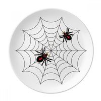 Insect Spider Black Cobweb Illustration Dessert Plate Decorative Porcelain 8 inch Dinner Home