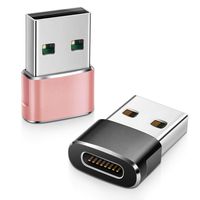 Elebase USB C Female to USB Male Adapter (2 Pack) (Upgraded Version),Type C to USB A Connector,Works with Laptops,Chargers,and More Devices with Standard USB A Interface (Black&Pink)