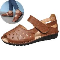 Clearance! Swiusd Women's Hollow Single Shoes Retro Peep Toe Soft Bottom Sticker Sandals Casual Comfy Thick Bottom Work Shoes (Brown, 7)